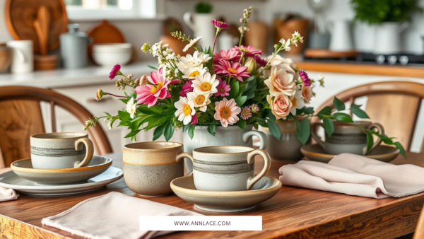 Stylish Stoneware Dishes and Mugs for Your Table
